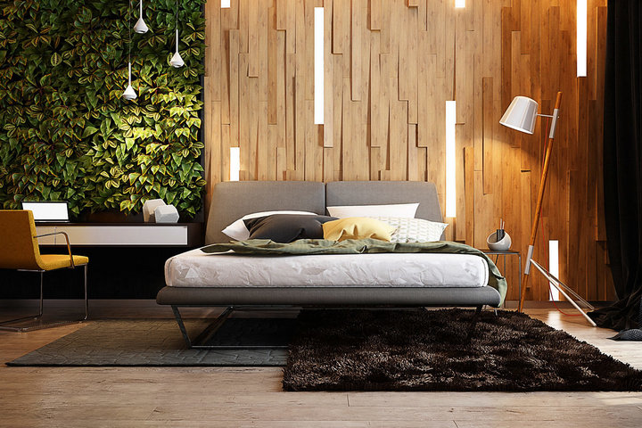 Вертикальное озеленение в спальне