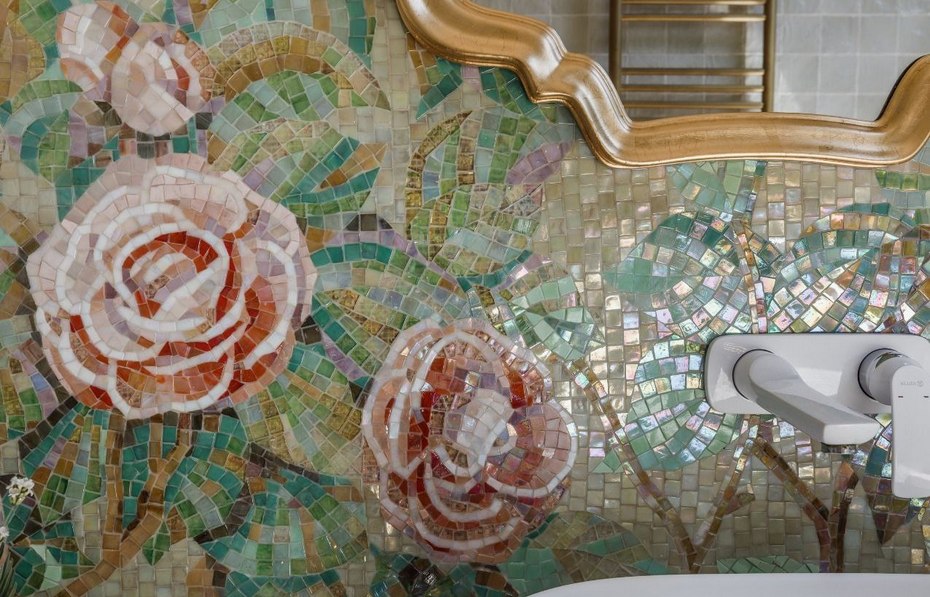 Раскладка мозаики в ванной